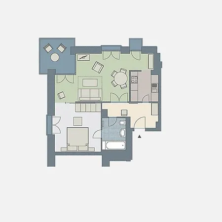 Kaiservillen - Mit 1 Schlafzimmer Und Balkon D125 Apartment *